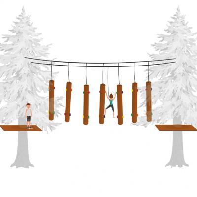 Hanging obstacle HANGING CLIMBING BAT